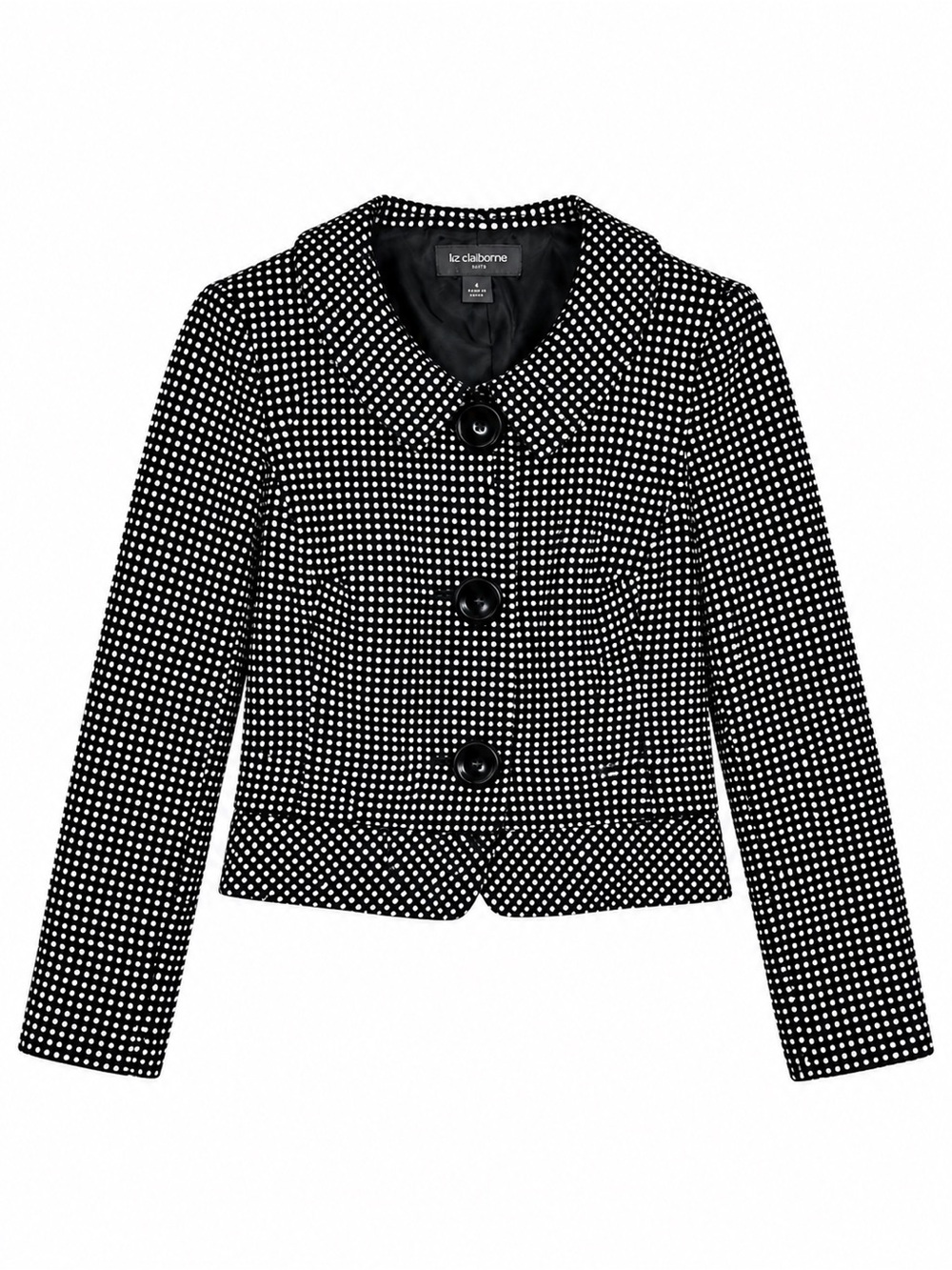 Liz Claiborne Suits Women’s Polka Dot Cropped Blazer Jacket Size 4